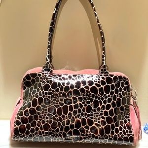 Leather Suede Tote Handbag